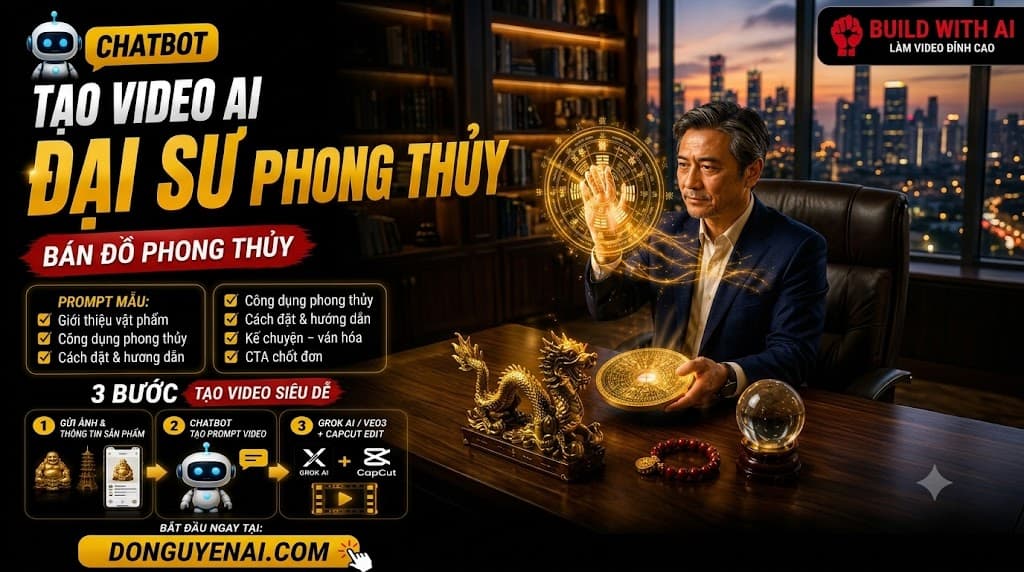 Chatbot Prompt - Tạo Video AI Đại Sư Phong Thủy Bán Vật Phẩm